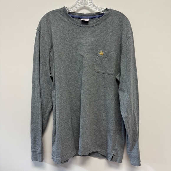 Brooks Brothers "346" Gray Logo'd Pocket T-Shirt Long Sleeve 100% Cotton Size XL - Picture 1 of 11